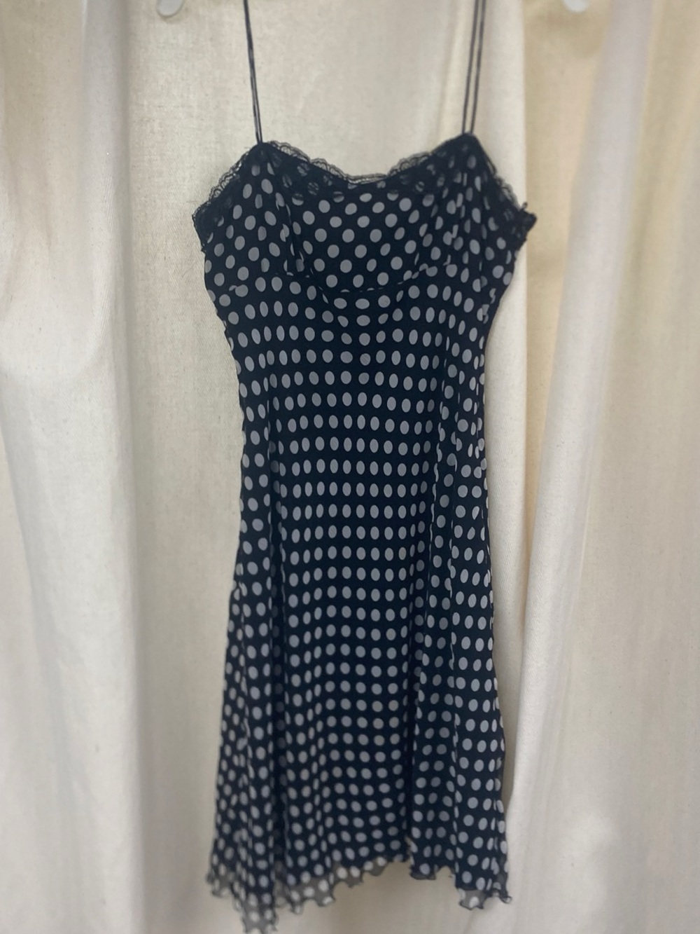 Vintage Armani 100% Silk Georgette Polka Dot Slip Dress